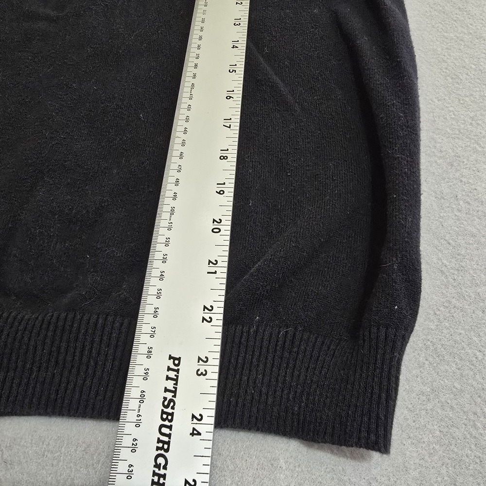 Apt 9 Mens Medium Black Sweater Vest V-Neck Cotton Blend Ribbed Pullover Knit - Picture 7 of 7